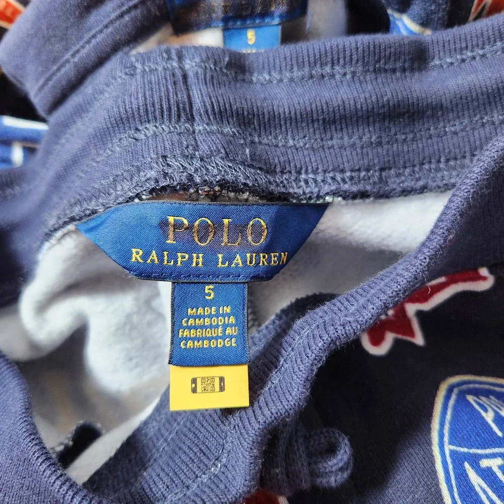 Polo‎ Ralph Lauren Toddler Boys Navy Varsity Multi-Logo Hoodie & Jogger Set 5T